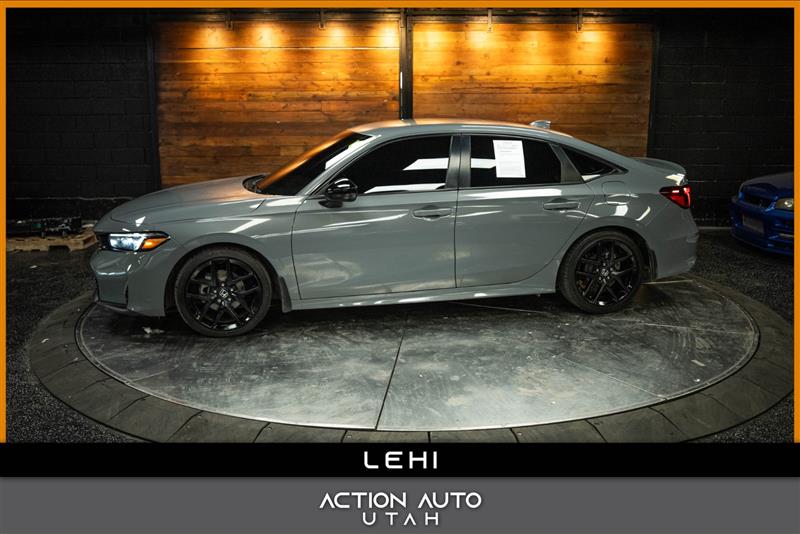 Gray 2025 Honda Civic Sport FWD Sedan Front-Wheel Drive Automatic