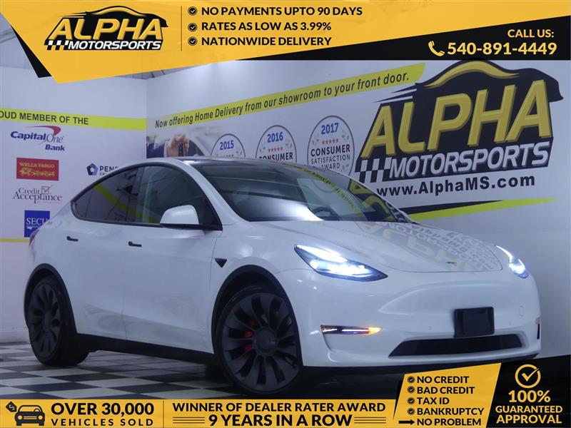 White 2021 Tesla Model Y Performance AWD SUV / Crossover All-Wheel Drive Automatic