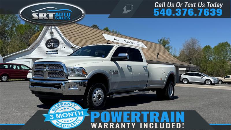 White 2017 RAM 3500 Laramie Crew Cab LB DRW 4WD Pickup Truck Four-Wheel Drive Automatic