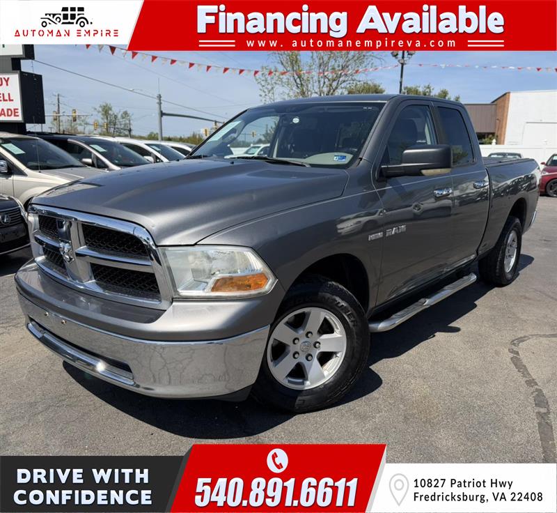 Gray 2010 Dodge RAM 1500 SLT Quad Cab 4WD Pickup Truck Four-Wheel Drive Automatic