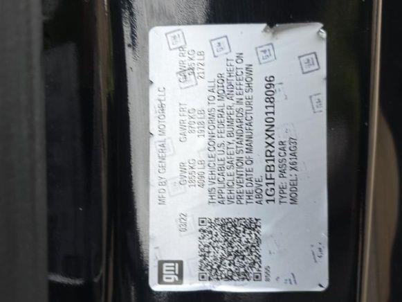 2022 CHEVROLET CAMARO 1LT