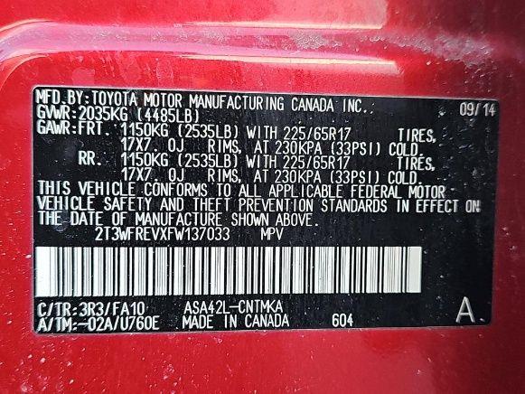 2015 TOYOTA RAV4 XLE