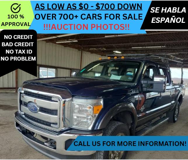 Blue 2016 Ford F-350 Super Duty Lariat Crew Cab 4WD Pickup Truck Four-Wheel Drive Automatic
