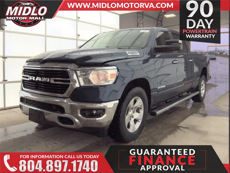 Blue 2019 RAM 1500 Big Horn Crew Cab 4WD Pickup Truck Four-Wheel Drive Automatic