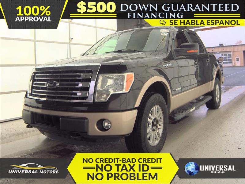 Black 2014 Ford F-150 Lariat SuperCrew 4WD Pickup Truck Four-Wheel Drive Automatic